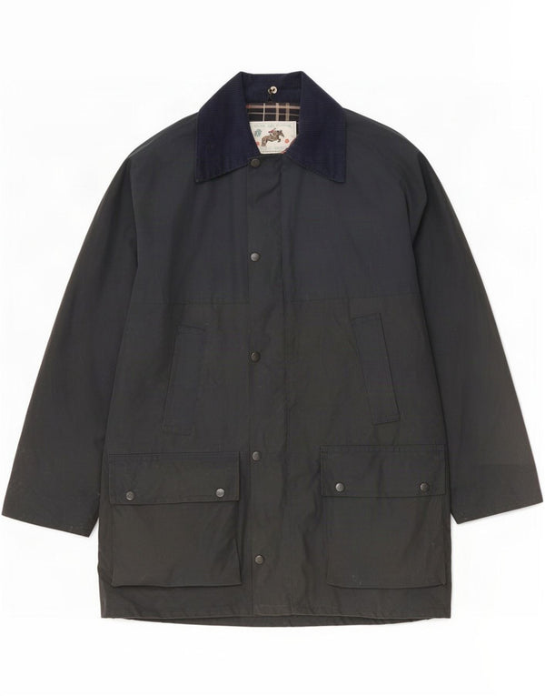 Country Leisure Wear Veste en coton ciré pour homme UK 40 Large Bleu marine