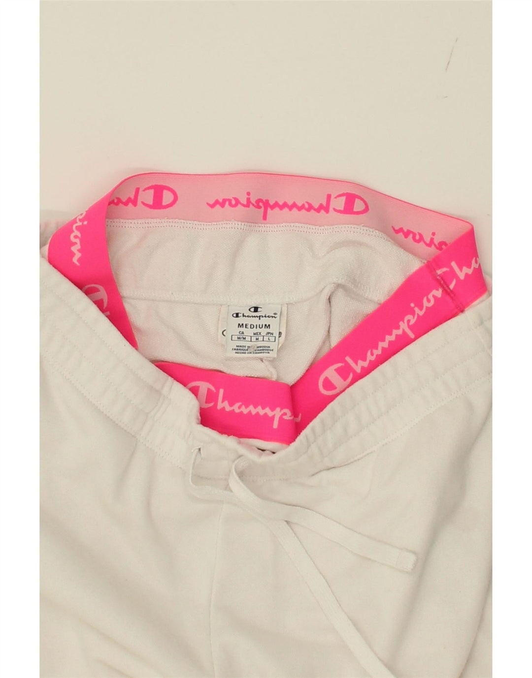 CHAMPION Womens Graphic Tracksuit Trousers Joggers UK 12 Medium  White Vintage Champion and Second-Hand Champion from Messina Hembry 