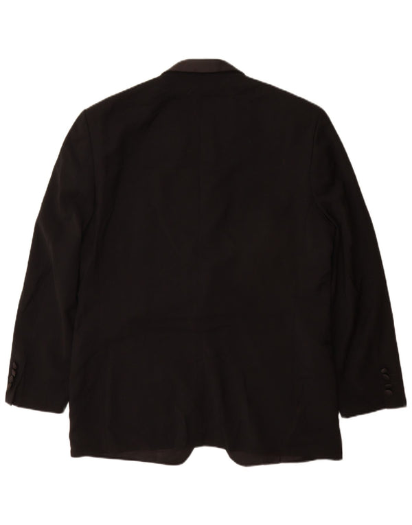 Pierre Cardin Veste Blazer 1 Bouton Homme UK 40 Grande Laine Noire