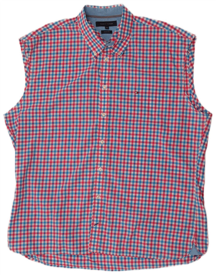 Tommy Hilfiger Chemise sans manches pour homme Coupe personnalisée 2XL Vichy multicolore