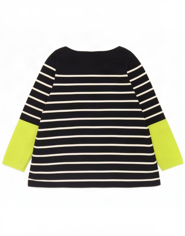 Cos Haut Femme Manches Longues UK 44 Coton Rayé Bleu Marine Moyen