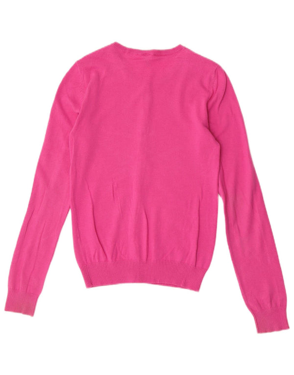Benetton Pull Cardigan Femme UK 8 Petit Rose