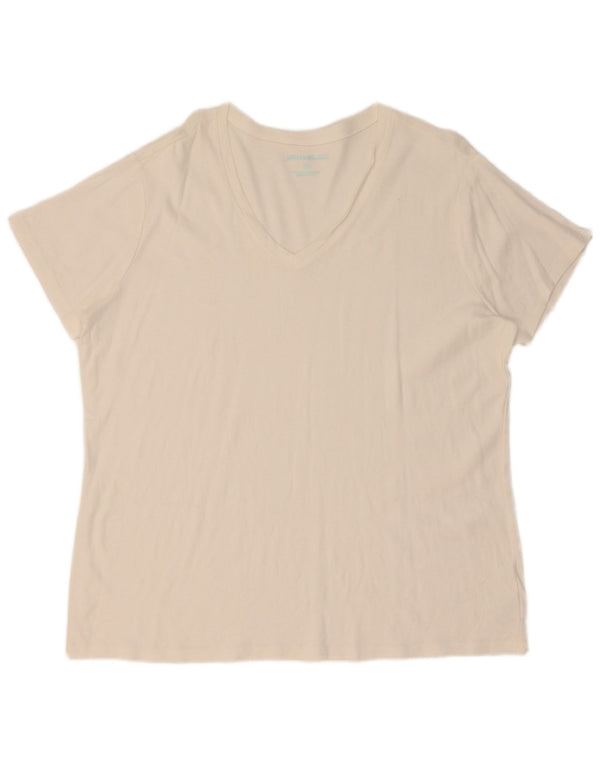 Eddie Bauer T-Shirt Femme Top UK 20 2XL Coton Blanc
