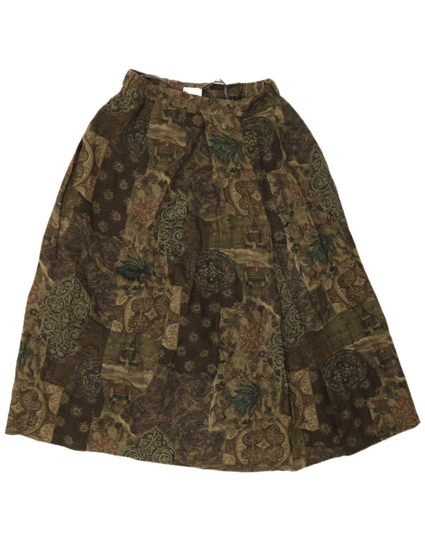 Meico Jupe évasée pour femme UK 16 Large W30 Kaki Floral