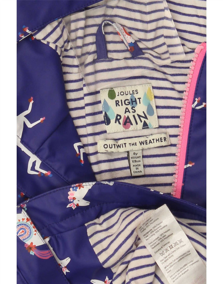 Joules Veste de pluie à motif abstrait pour fille 7-8 ans Bleu imprimé animal
