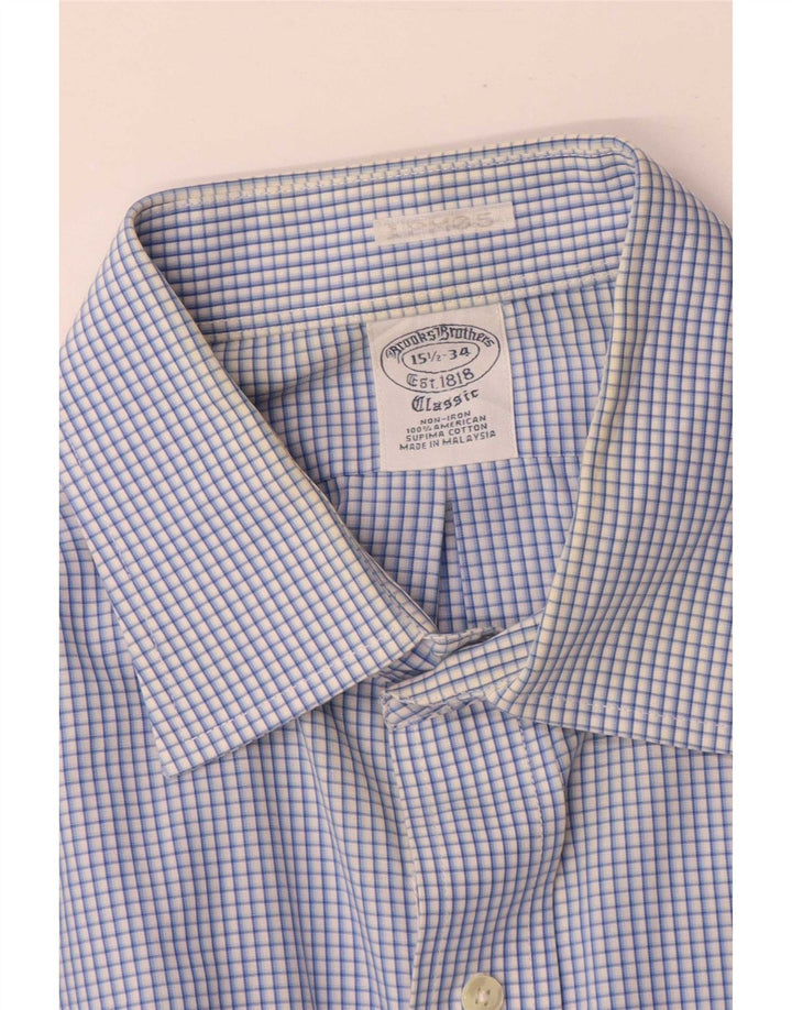 Brooks Brothers Chemise coupe classique pour homme Taille 15 1/2 Vichy bleu moyen