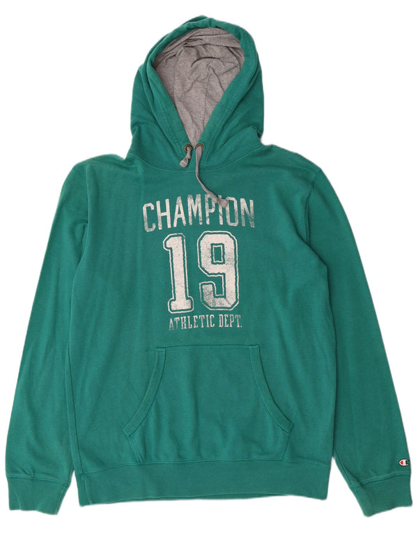 CHAMPION Pull à capuche graphique pour hommes, grand coton vert