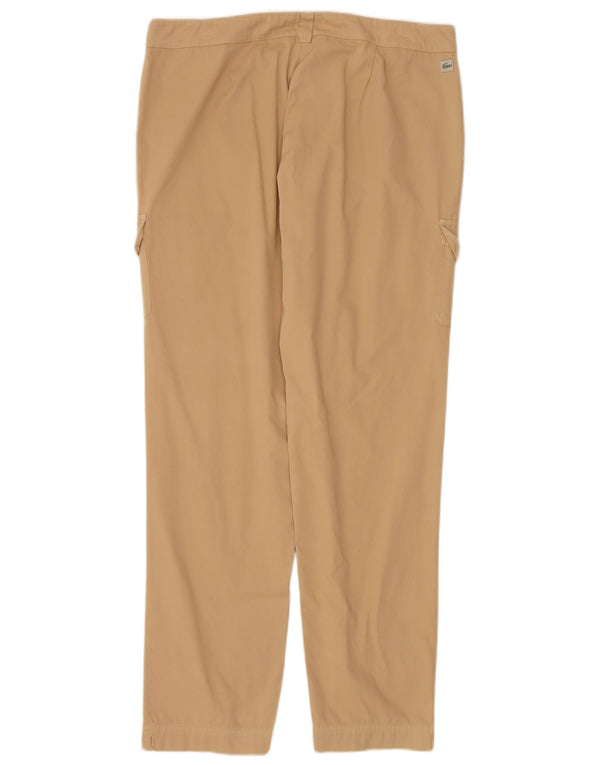 Pantalon cargo droit femme Lacoste Taille 44 Large W34 L32 Coton Beige