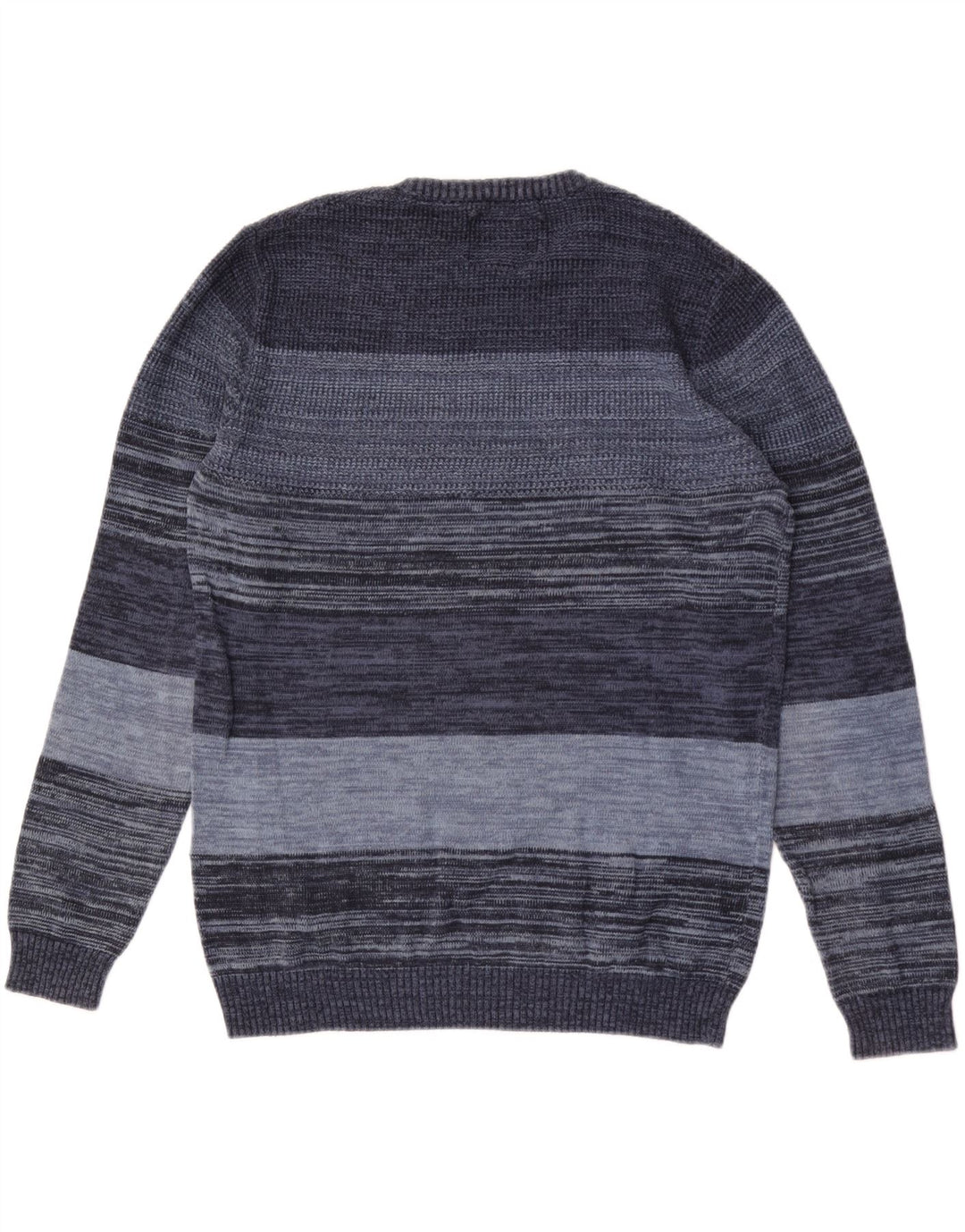 Jack & Jones Pull à col rond en coton à fines rayures bleu moyen pour homme