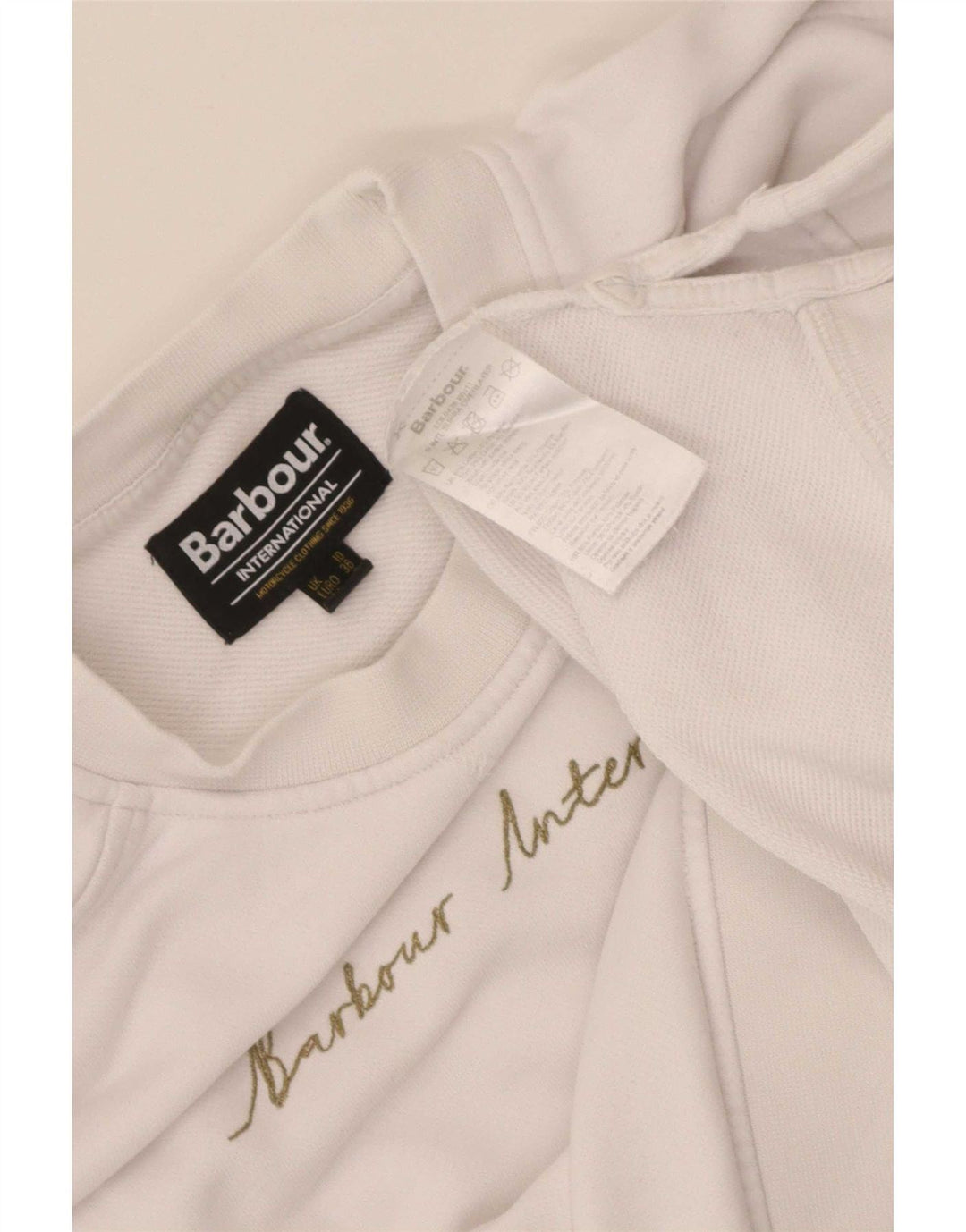Barbour Sweat-shirt surdimensionné graphique pour femme UK 10 petit coton blanc