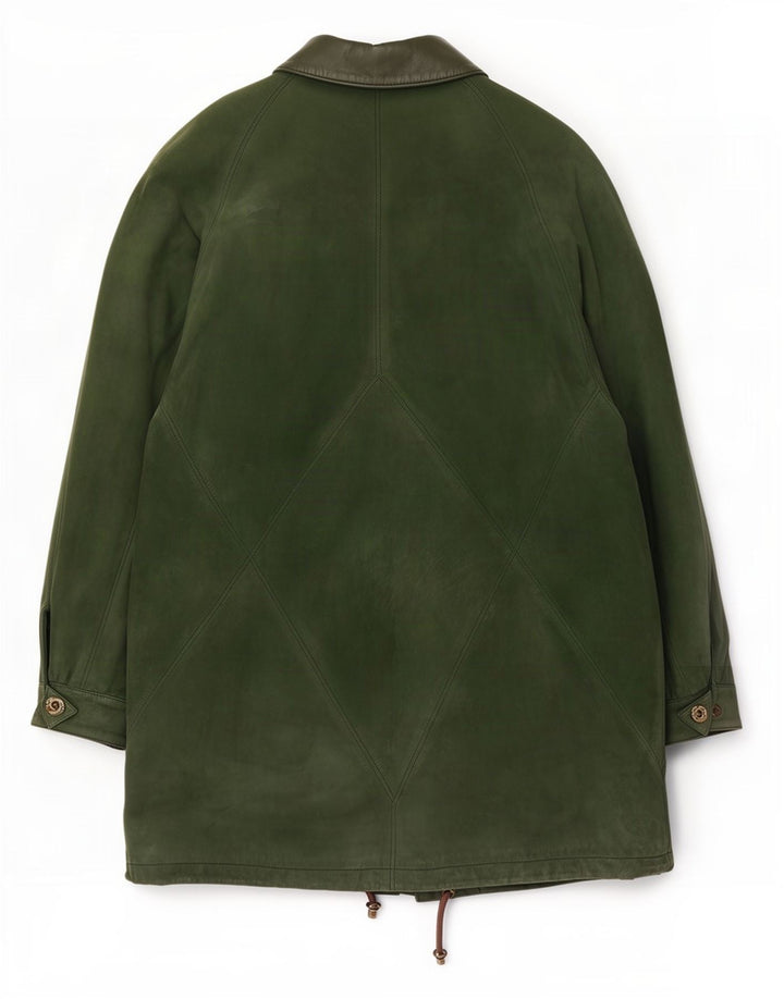 manteau en cuir surdimensionné femme vintage EU 40 Vert moyen