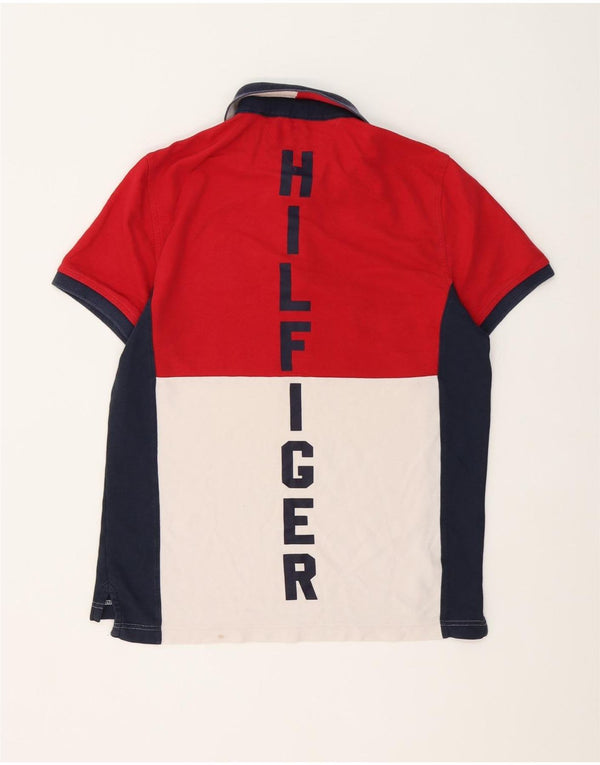 Tommy Hilfiger Polo Homme Rouge Moyen Colorblock Cotton