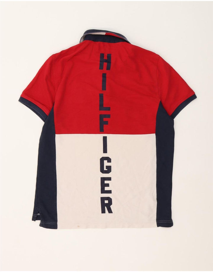 Tommy Hilfiger Polo Homme Rouge Moyen Colorblock Cotton