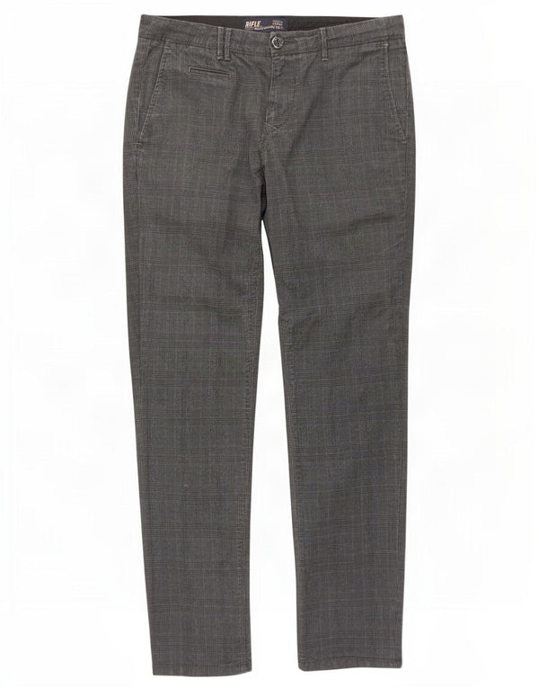 Pantalon Chino Slim Homme Rifle W30 L32 Gris Pied De Poule Coton