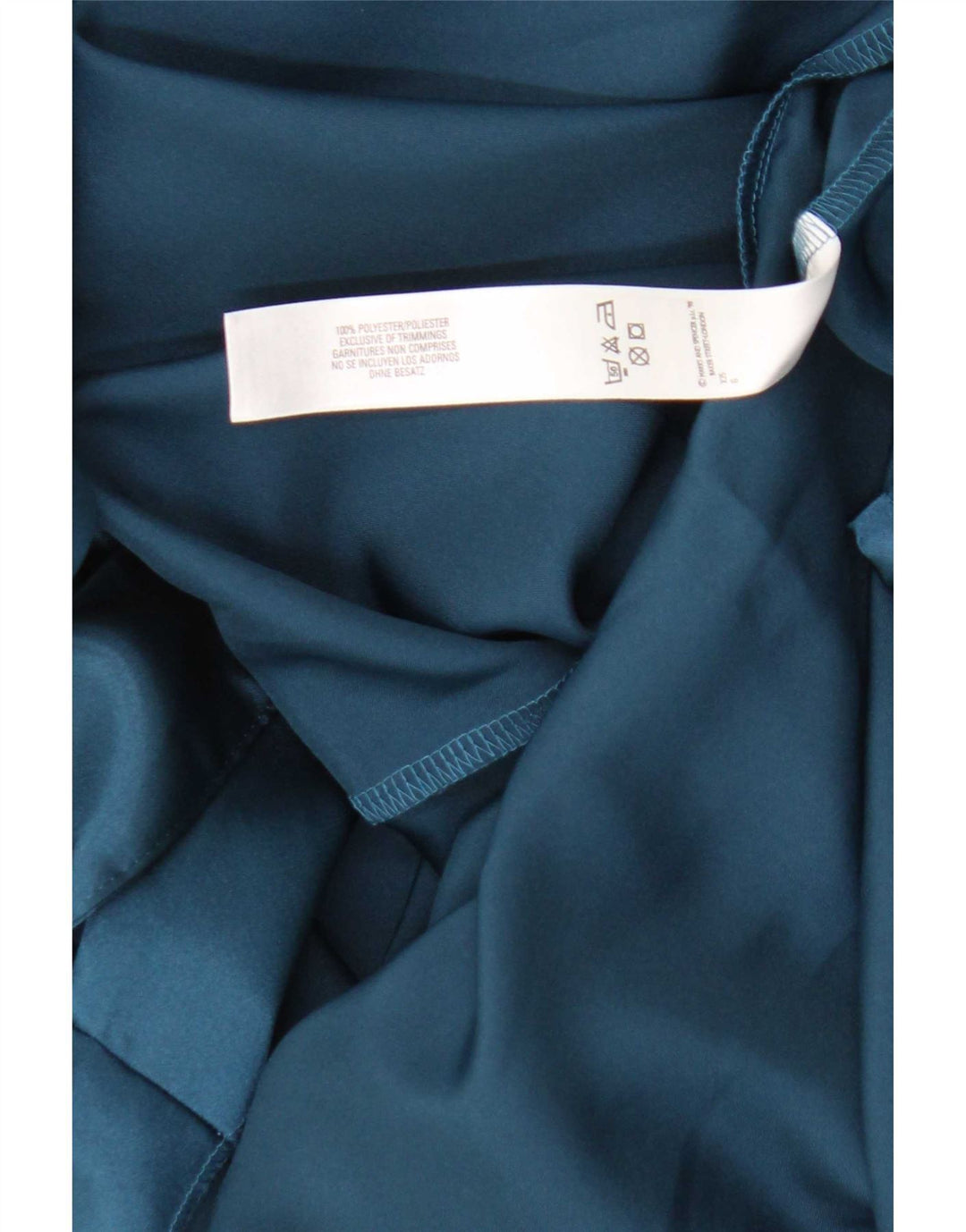 Marks & Spencer Robe Maxi pour Femme UK 8/10 Petit Bleu Polyester