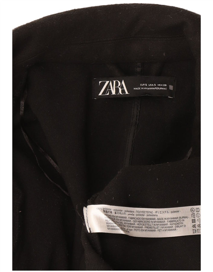 Zara Femme Veste Blazer Oversize Ouverte UK 10 Petit Noir Polyester