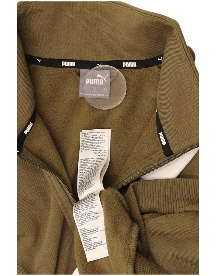 PUMA Veste de survêtement pour homme en coton color block Kaki Taille L