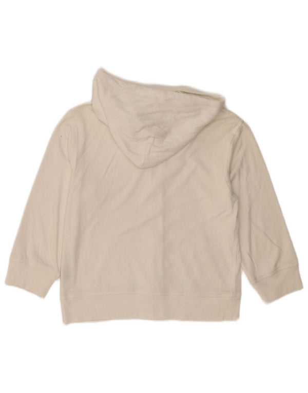 Ralph Lauren Pull à capuche zippé pour femme UK 12 Coton blanc moyen