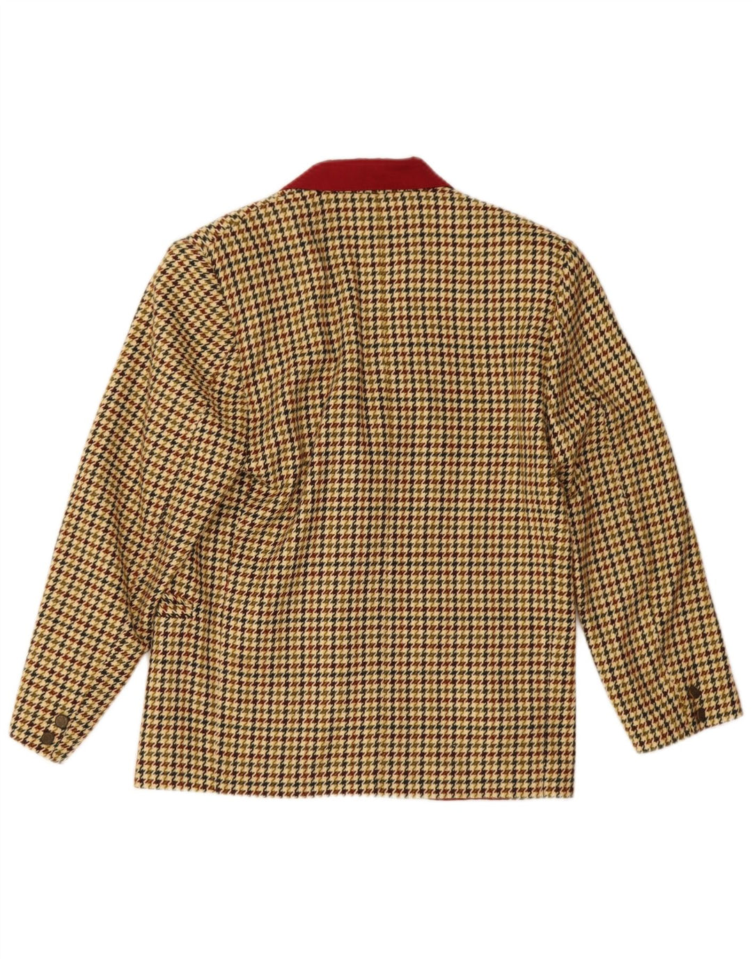vintage Femme 2 Bouton Blazer Veste IT 42 Pied-de-poule Beige Moyen