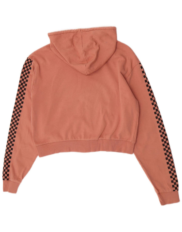 Vans Pull à capuche zippé surdimensionné pour femme UK 10 Petit carreaux roses