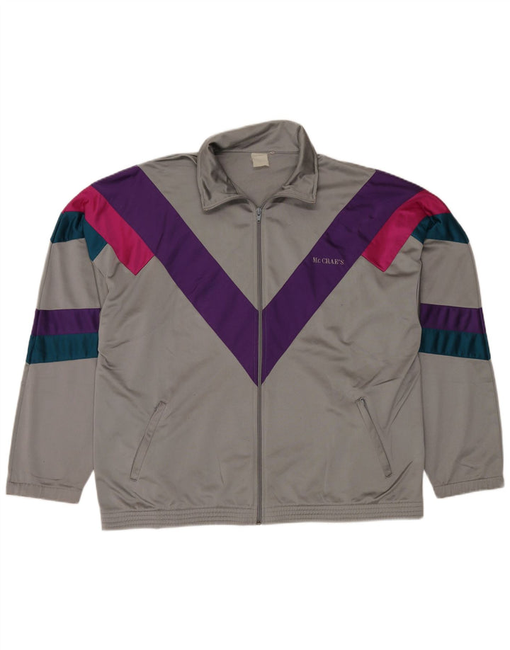 MC CRAE'S Veste de survêtement pour homme XL Gris Colorblock Polyester