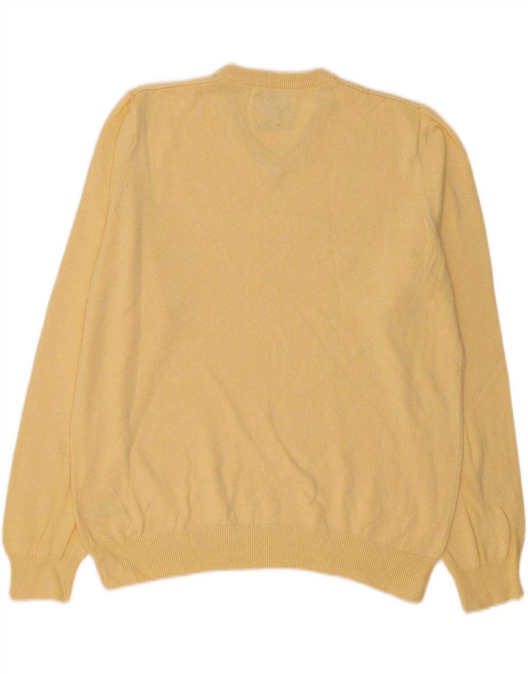 Marks & Spencer Pull col V pour homme en coton jaune Taille L