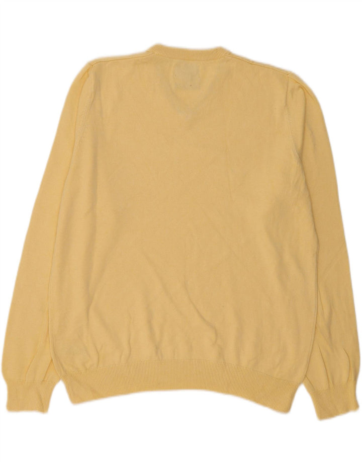 Marks & Spencer Pull col V pour homme en coton jaune Taille L