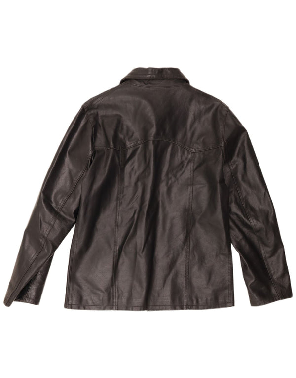 Spago Veste en cuir pour homme UK 40 Large Noir