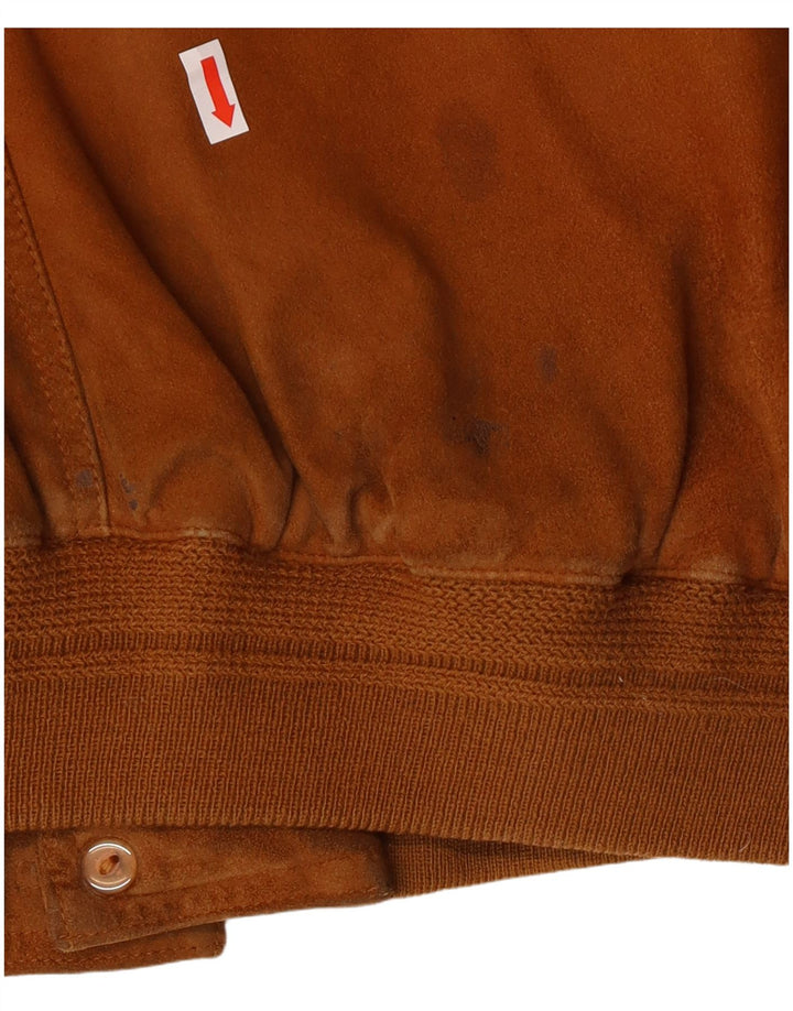 VINTAGE Veste bomber en daim pour homme UK 42 XL Cuir marron