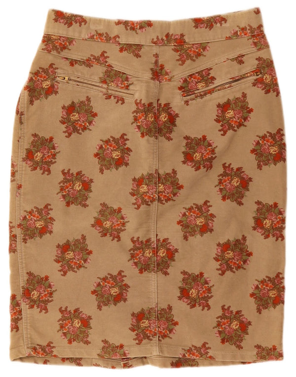 Laura Biagiotti Jupe Crayon Femme W28 Beige Moyen Floral