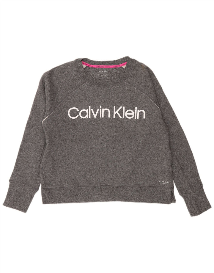 CALVIN KLEIN Sweat-shirt Performance pour femme UK 14 Gris moyen