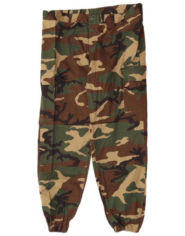 vintage Mens Joggers Cargo Pantalon EU 54 2XL W42 L31 Kaki Camouflage Army