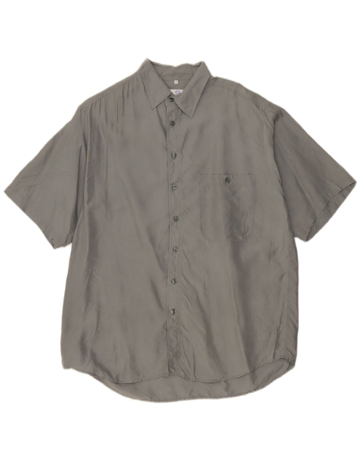 Nouveau Chemise manches courtes homme rapide taille 41/42 grande soie grise