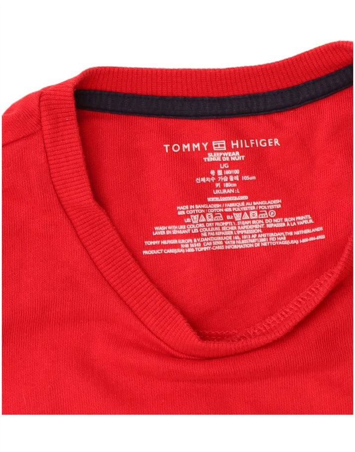 TOMMY HILFIGER Sweat-shirt graphique pour homme en coton rouge Large