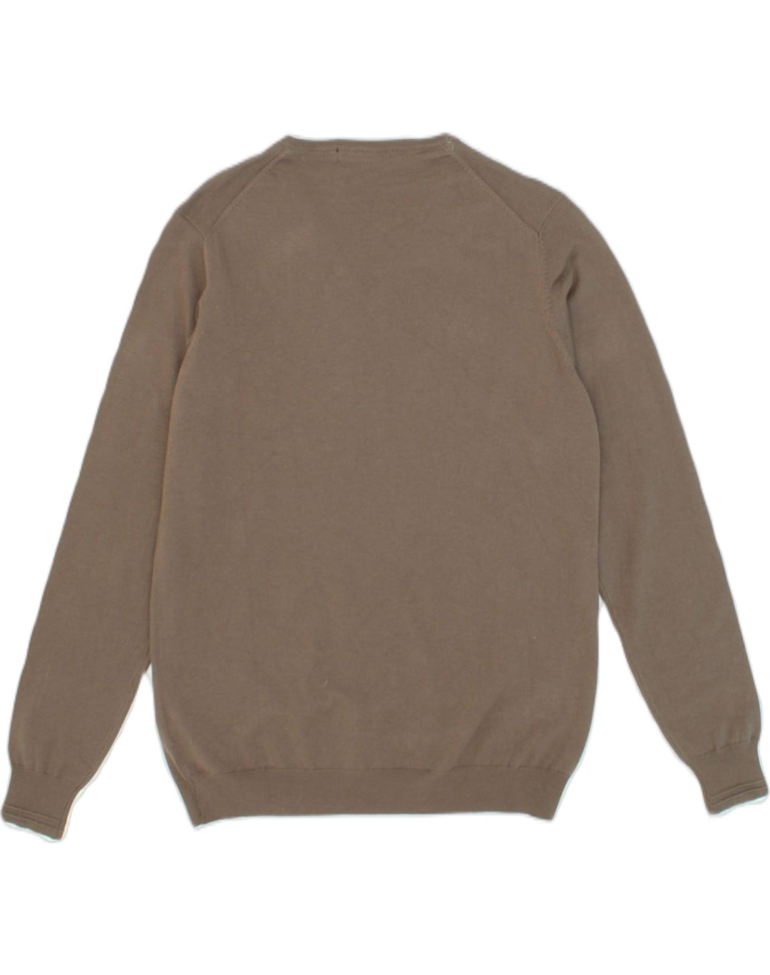 REFRIGUE Mens V-Neck Jumper Sweater Large Brown Viscose | Vintage Refrigue | Thrift | Second-Hand Refrigue | Used Clothing | Messina Hembry 
