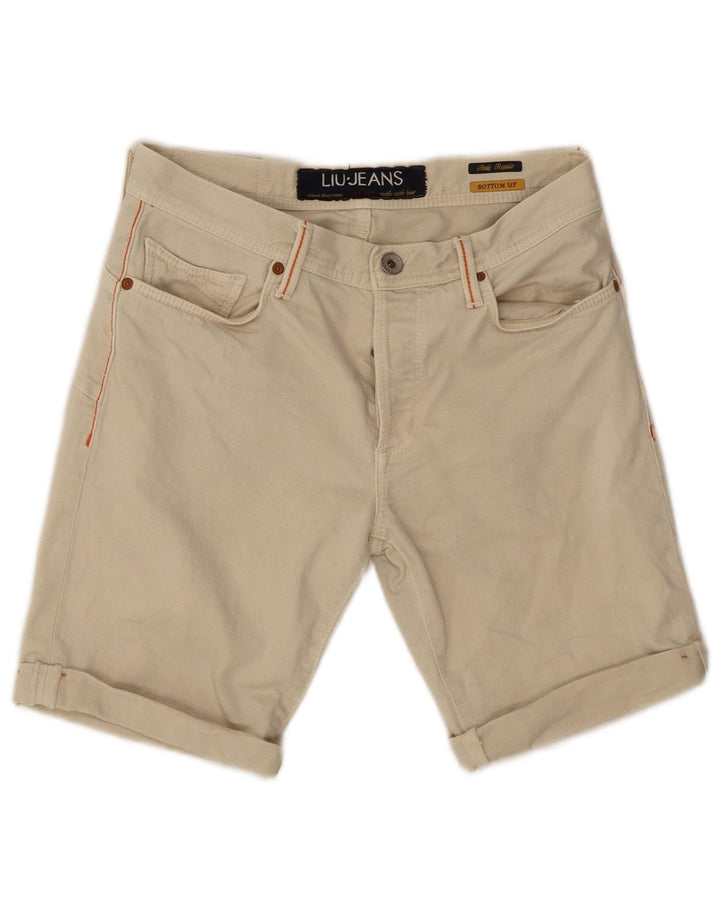 Liu Jo Short décontracté régulier pour homme W31 en coton beige moyen