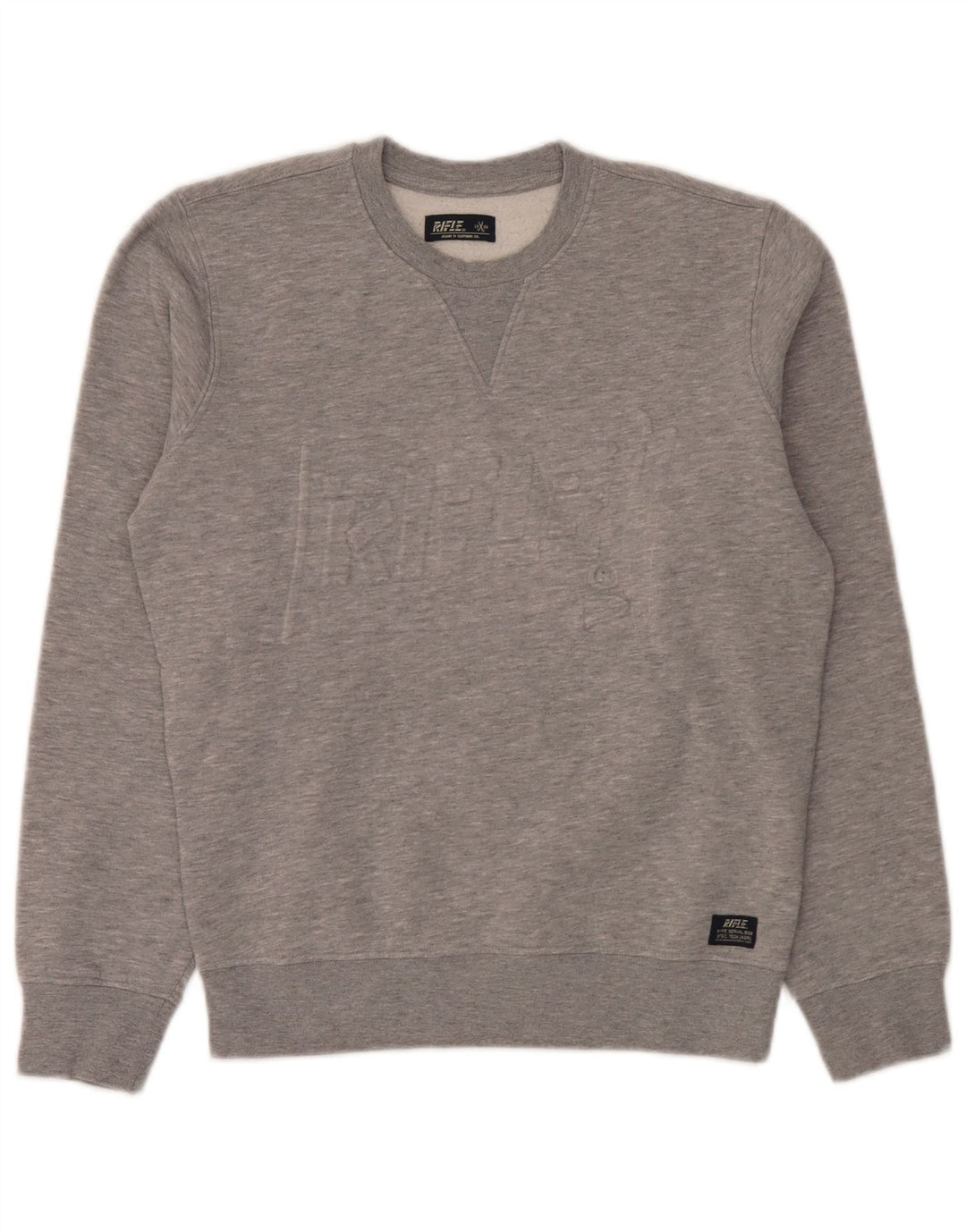 Rifle Mens Graphic Sweatshirt Jumper Petit Gris Moucheté Coton