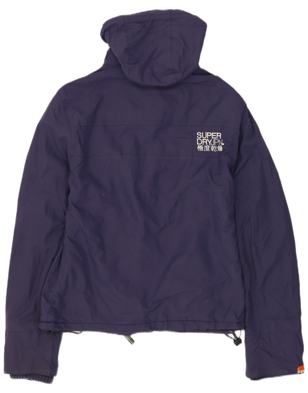 SUPERDRY Veste coupe-vent à capuche pour femme UK 14 Medium Navy Blue Nylon