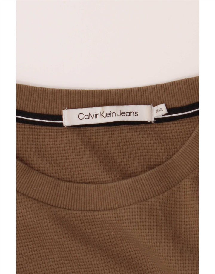 Calvin Klein Haut à manches longues pour homme en coton marron 2XL