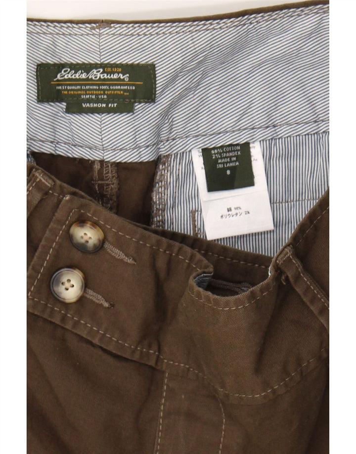 EDDIE BAUER Womens Vashon Fit Bermuda Shorts US 8 Medium W30 Brown Cotton Vintage Eddie Bauer and Second-Hand Eddie Bauer from Messina Hembry 