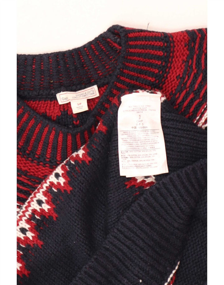 Gap Pull col roulé pour homme en coton Fair Isle Bleu marine Petit