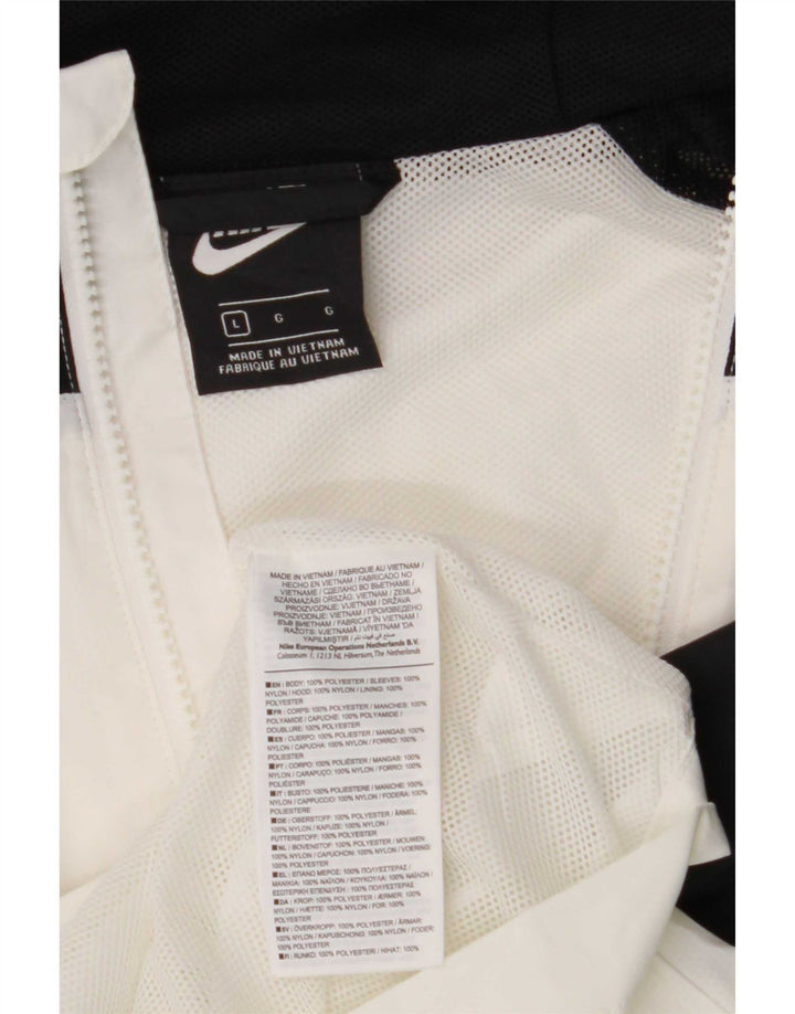 Nike Veste de survêtement à capuche pour homme Taille L en polyester color block blanc