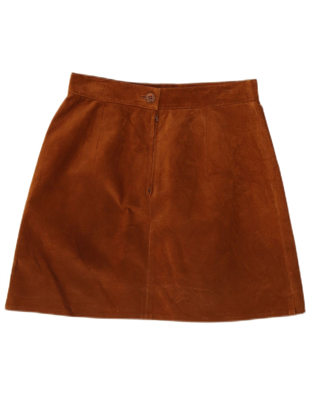 jupe en daim femme vintage W28 cuir marron moyen