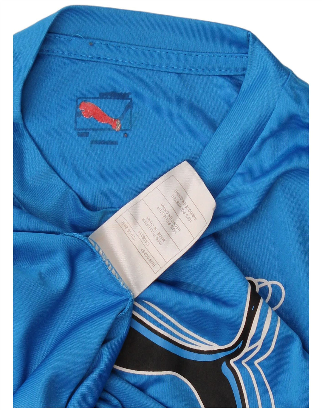 Puma Haut graphique à manches longues pour garçon 11-12 ans Bleu Colorblock Polyester