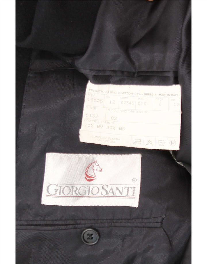 Giorgio Santi Veste Blazer 2 Boutons Homme IT 52 XL Laine Noire