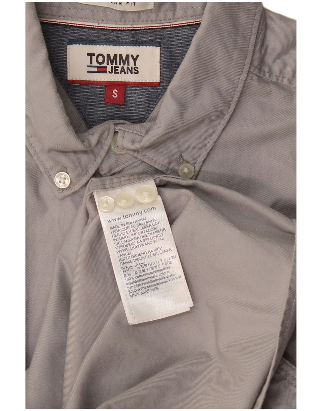 TOMMY HILFIGER Chemise Regular Fit Homme Petit Gris Coton