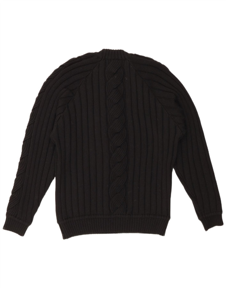 VINTAGE Pull ras du cou pour femme UK 20 2XL Noir