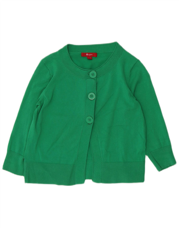 Monsoon Cardigan court pour femme UK 12 en coton vert moyen