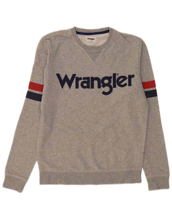 Wrangler Sweat-shirt graphique pour homme en coton color block Gris Taille S