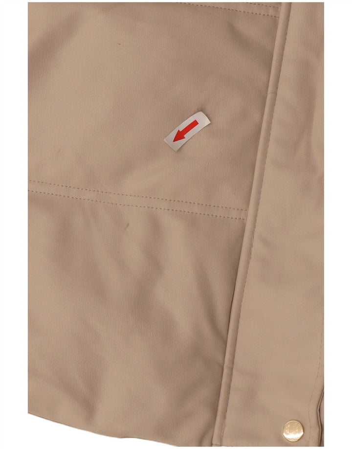 Zara Veste matelassée à capuche sans manches pour femme UK 14 Polyester beige moyen